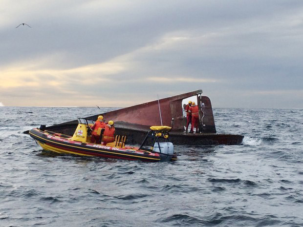 NSRI Simonstown volunteers at the floating wreck