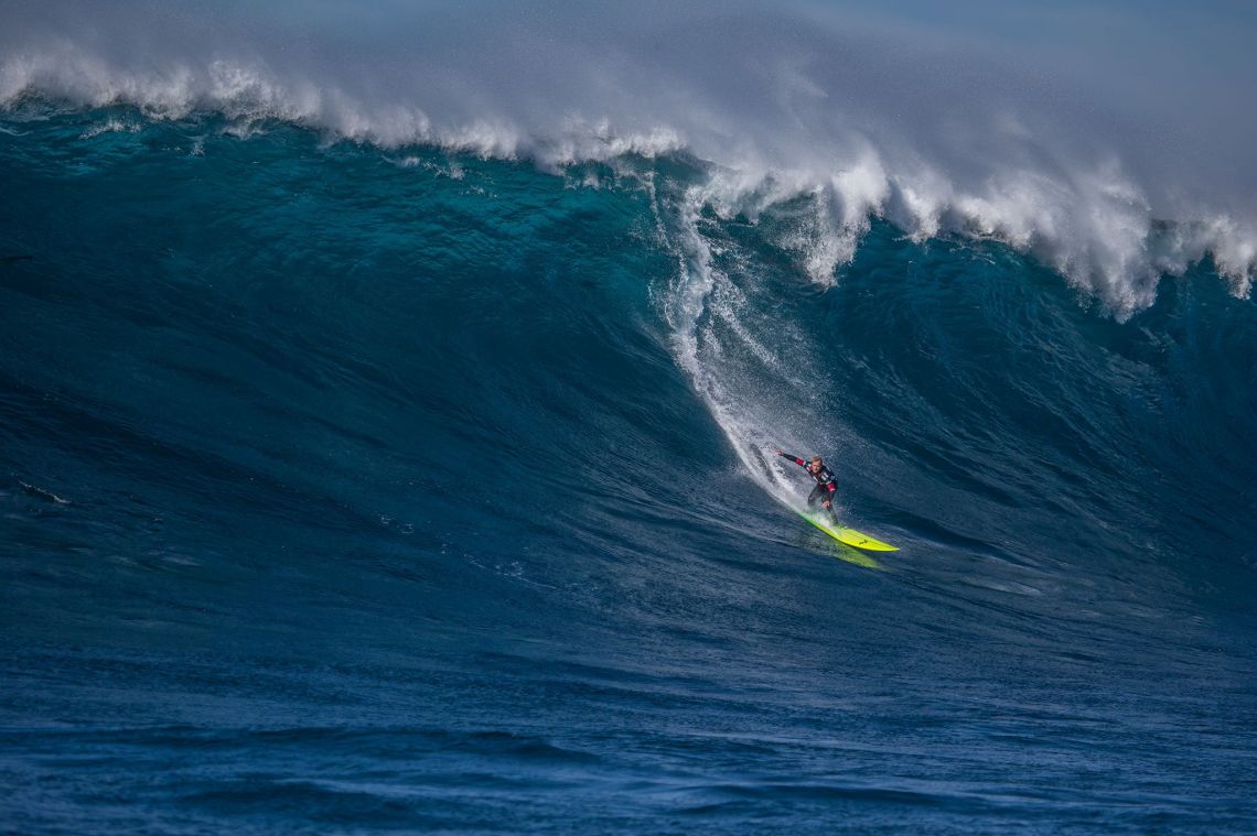 Josh Kerr formerly of Australia, now San Deigo, California (pictured) rides a wave during Round 1 of the Todos Santos Challenge. Kerr won the event in monstorous 30-4-ft surf at Todos Santos off the coast of Baja, Mexico on Sunday January 17, 2015.